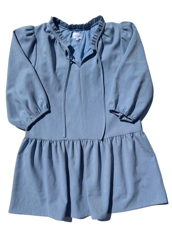 Pleat Eve Dress in Blue