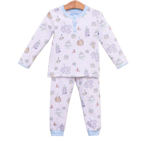 Trotter Street Kids Party Animals Pant Set in Blue