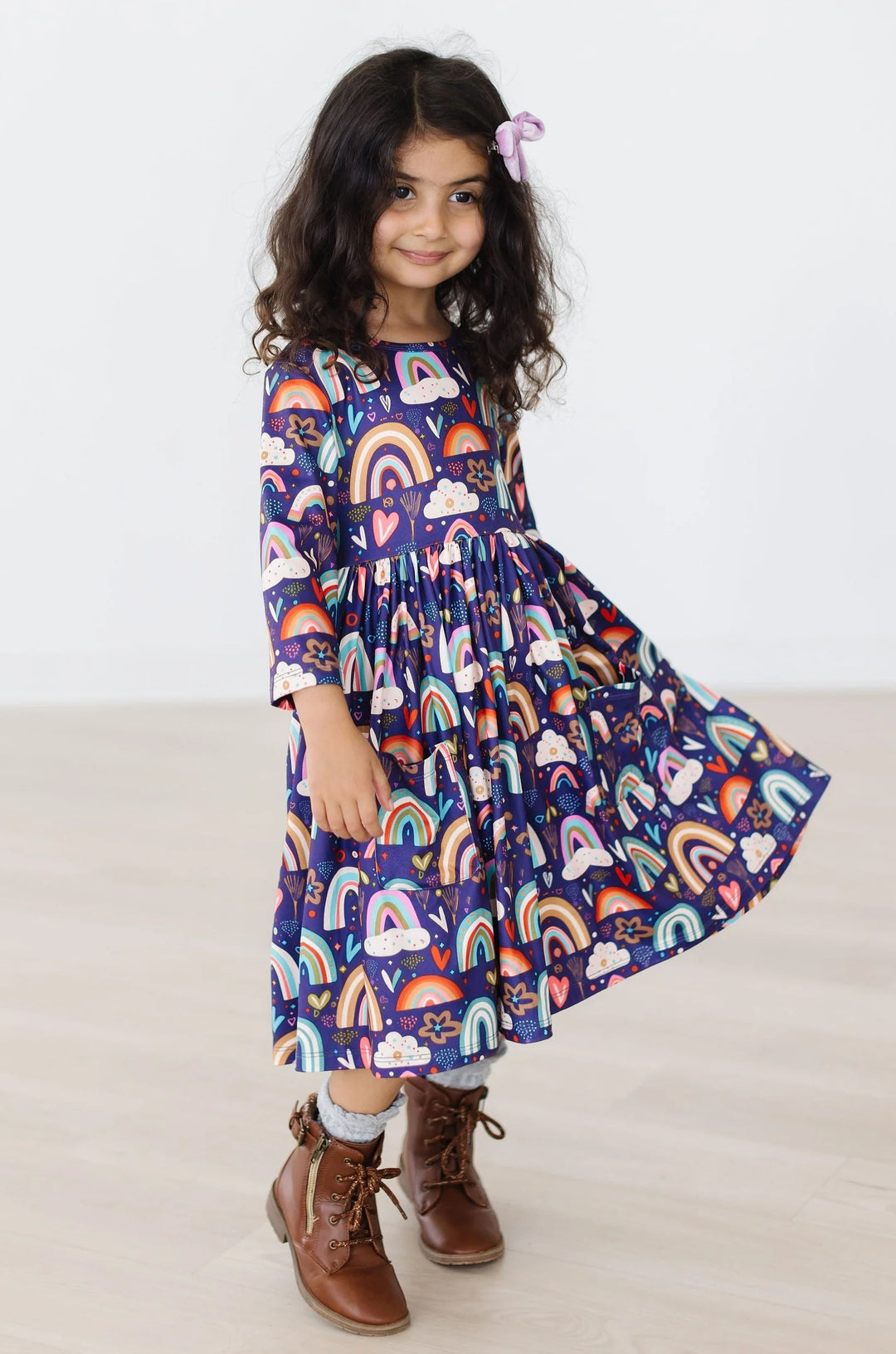 Mila & Rose Midnight Rainbow 3/4 Sleeve Dress