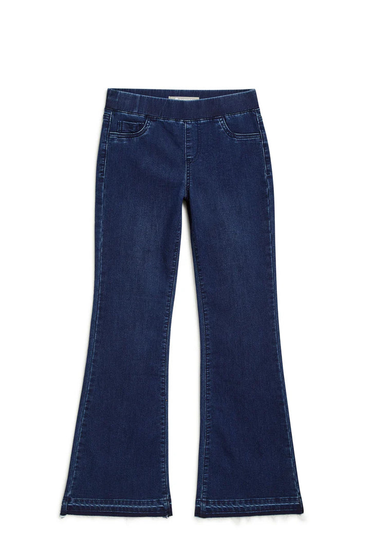 Tractr Pull On Mid Rise Flare in Dark Indigo