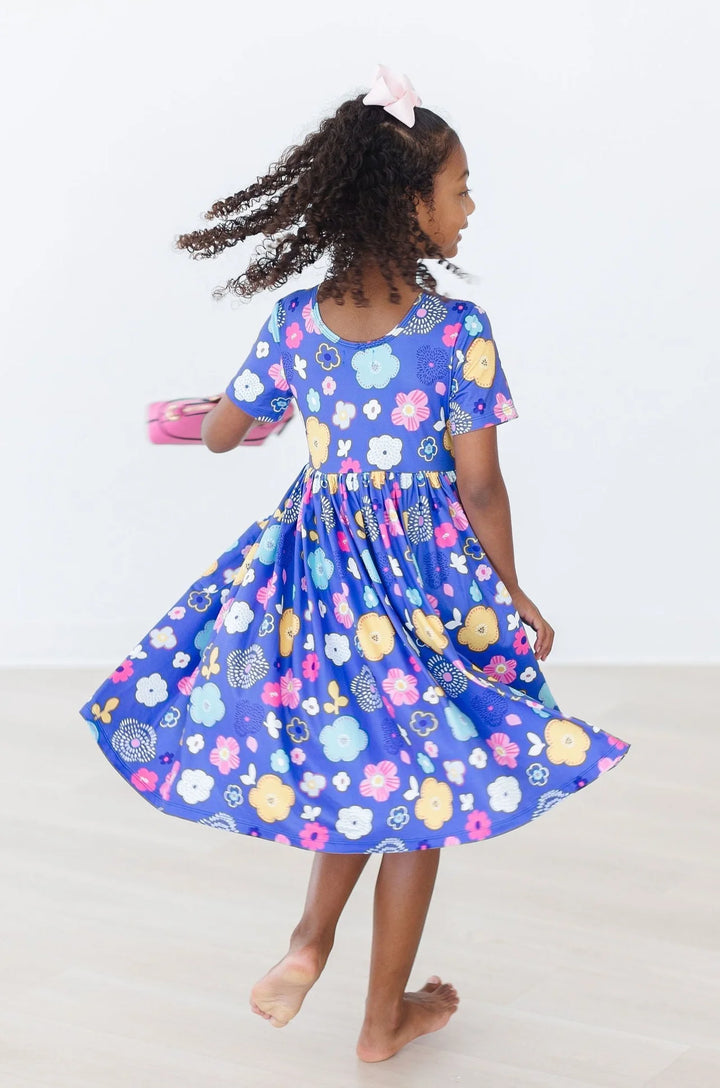 Mila & Rose Floral Frenzy Short Sleeve Twirl Dress