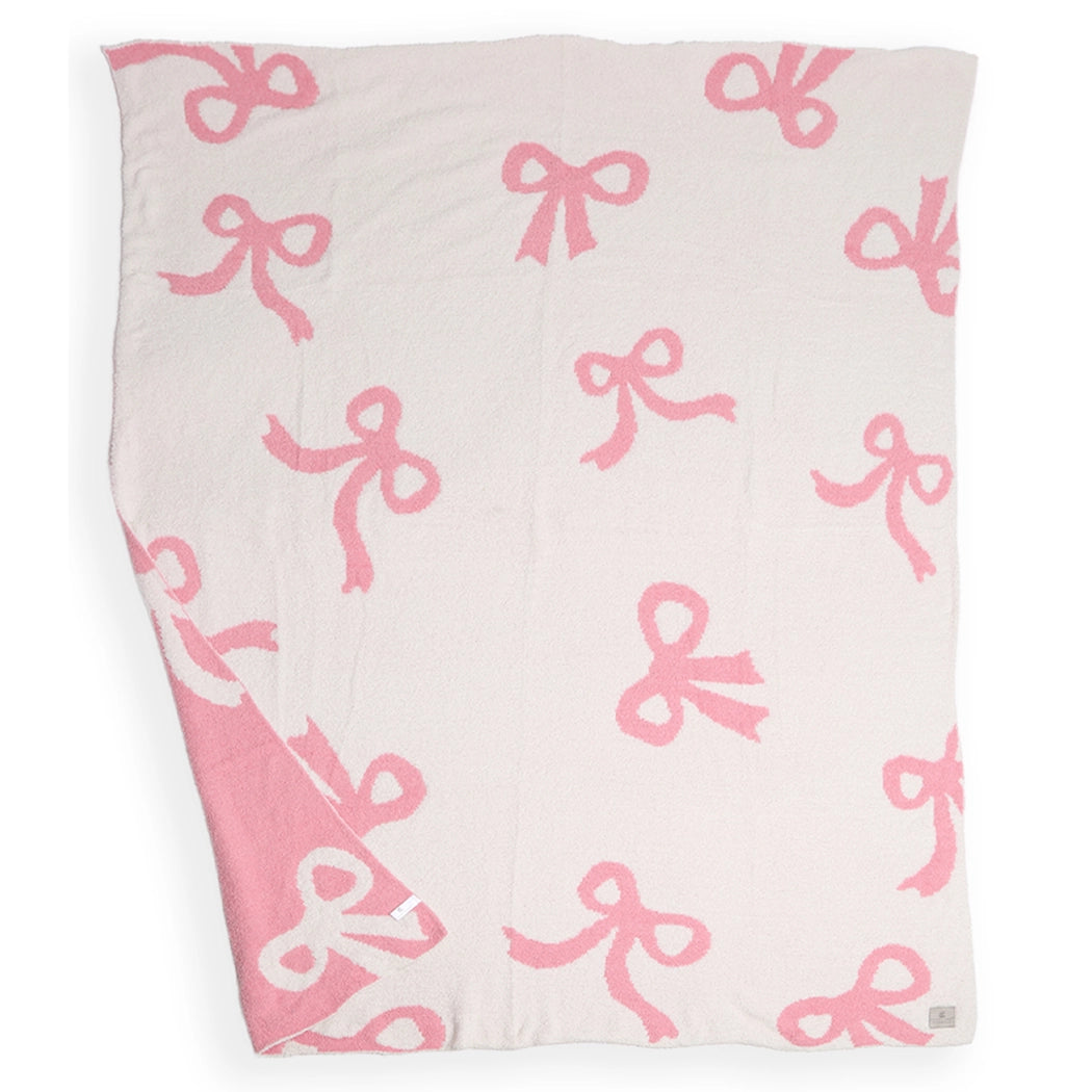 Fashion City Bow Printed Cozy Throw Blanket