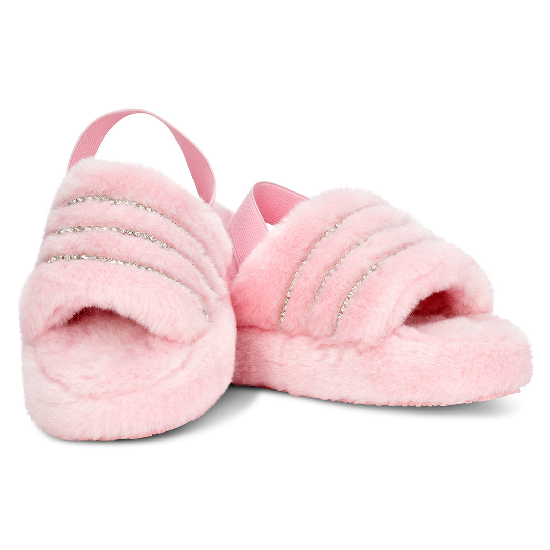 Iscream Pink Rhinestone Slippers