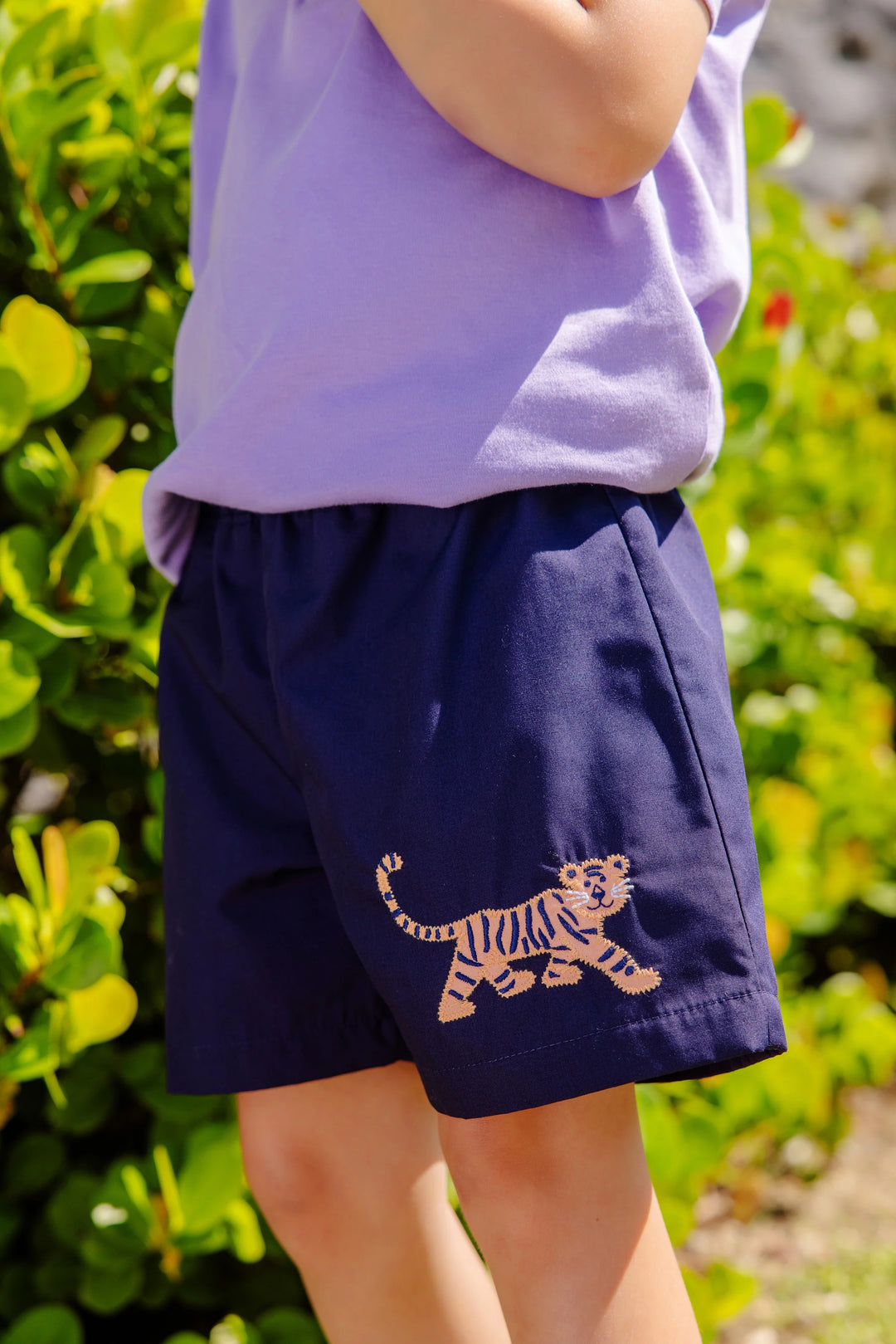 Beaufort Bonnet Shelton Shorts in Nantucket Navy with Tiger Applique