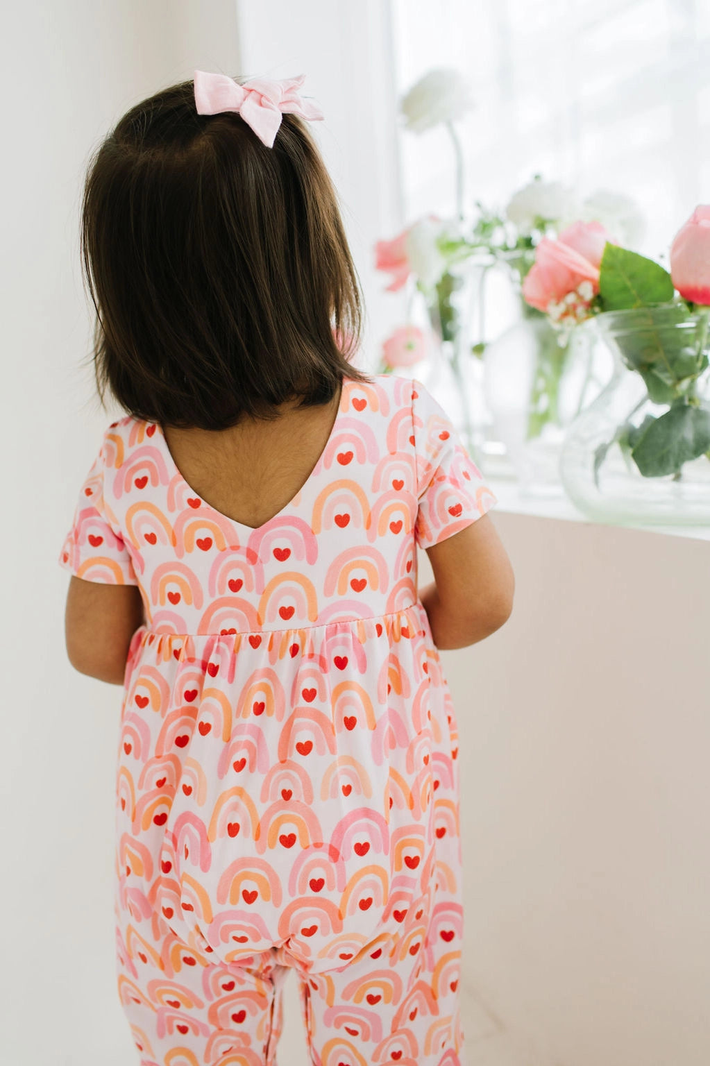 Rosie Romper in Rainbow Heart