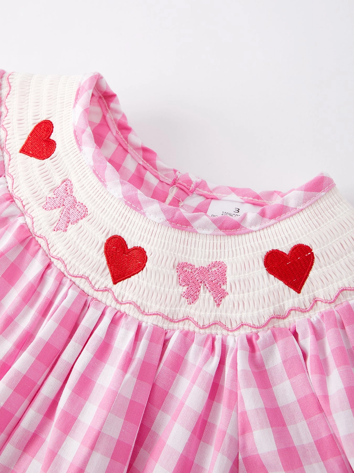 Heart and Bow Smocked Dress