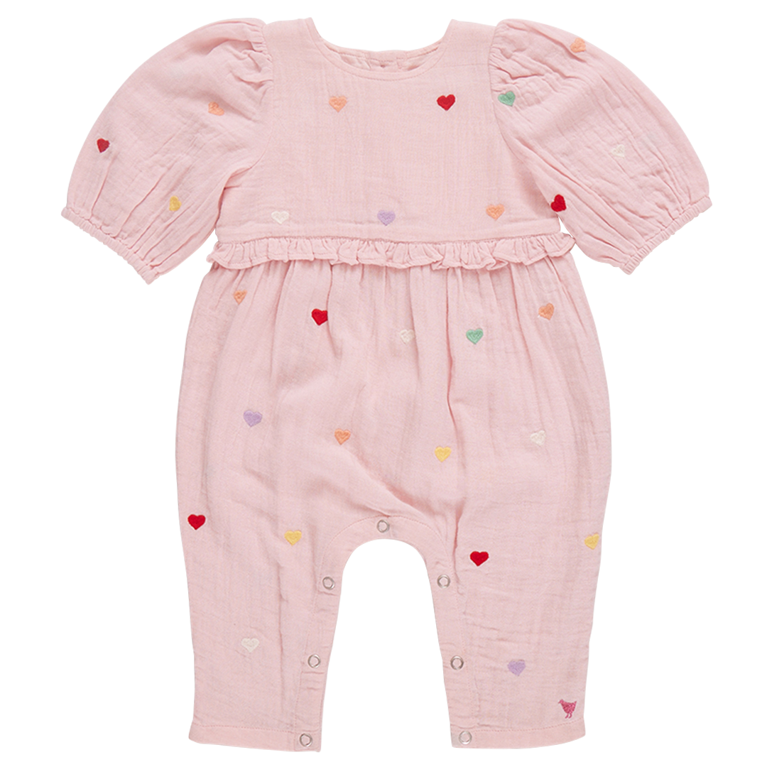 Pink Chicken Baby Brooke Jumper in Candy Heart Embroidery