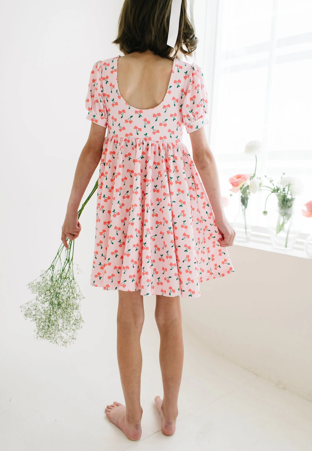 Puff Twirl Dress in Cherries