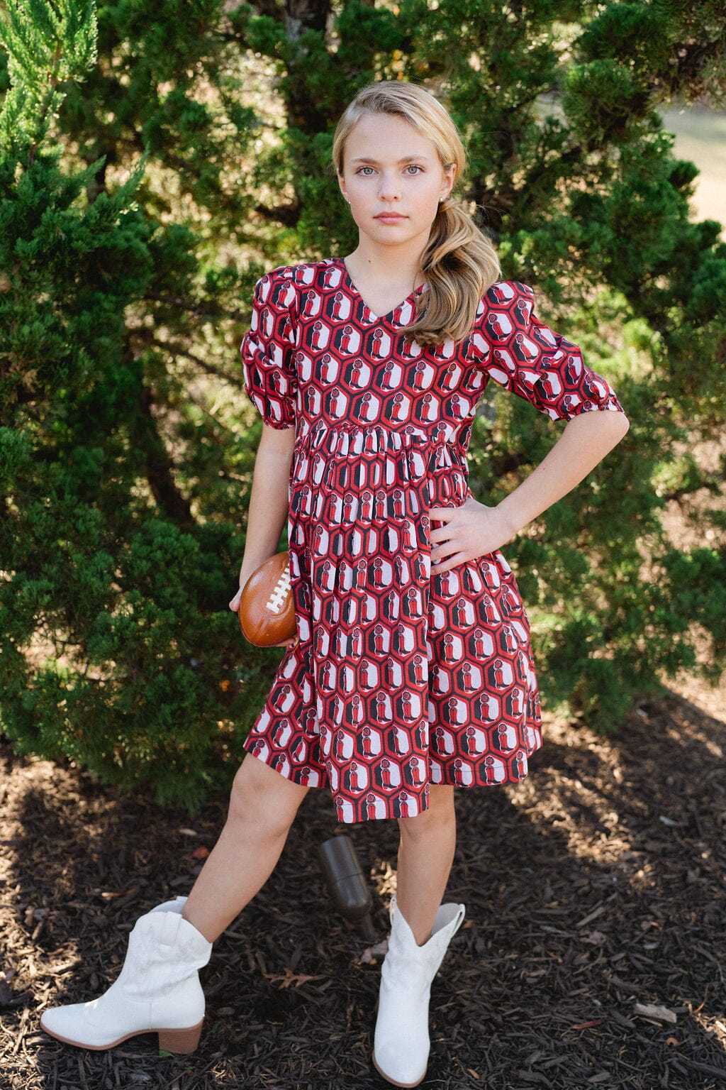 Briton Court Lotus Boot Dress in Garnet and Black