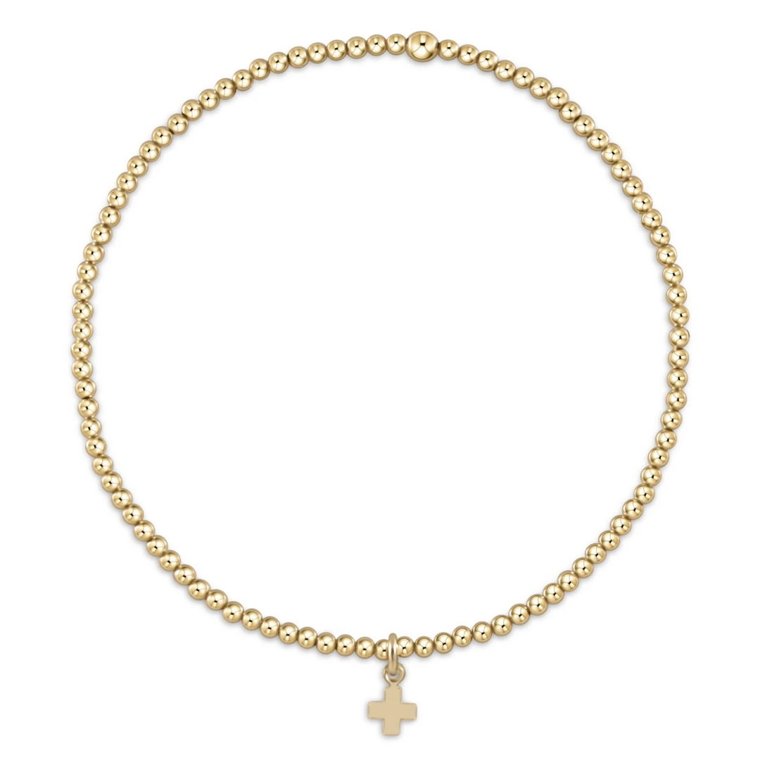 Egirl Classic Gold 2mm Bracelet with Signature Cross Charm