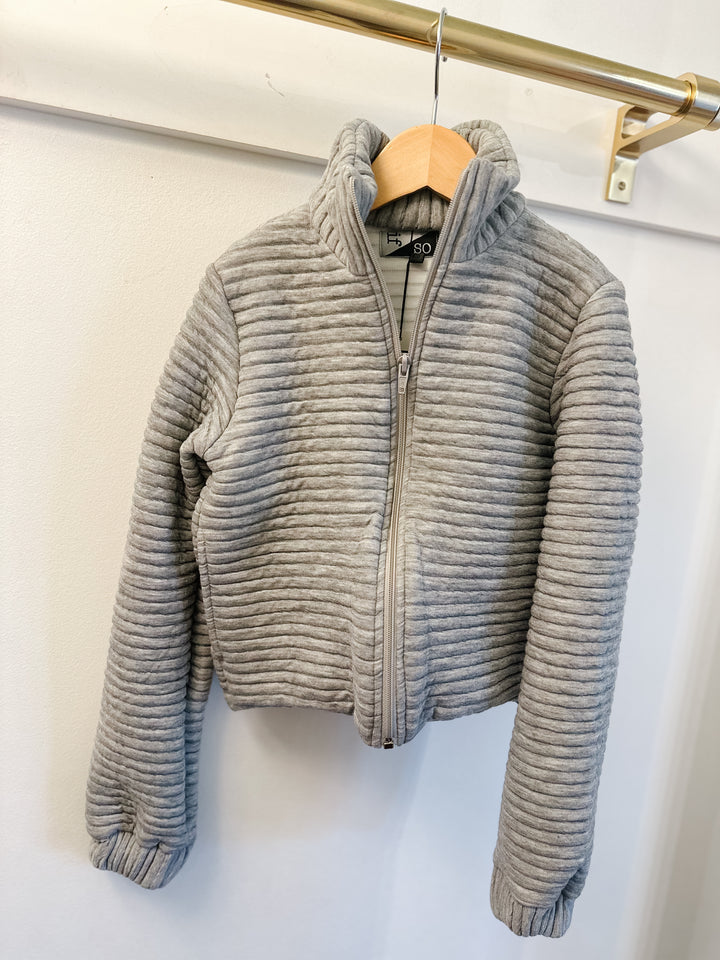 If So Grey Full Zip Textured Jacket