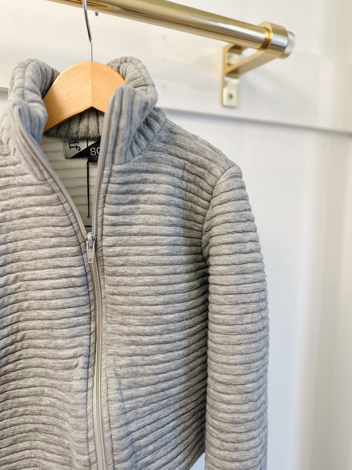 If So Grey Full Zip Textured Jacket