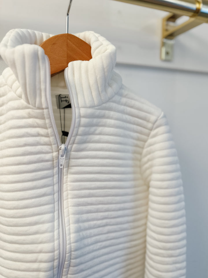 If So Ivory Full Zip Textured Jacket