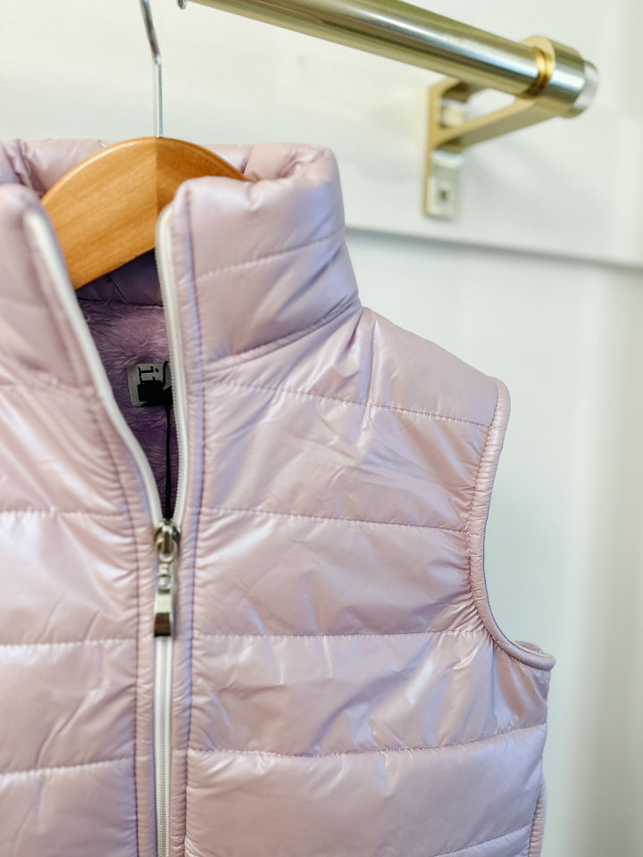 If So Purple Metallic Puffer Vest