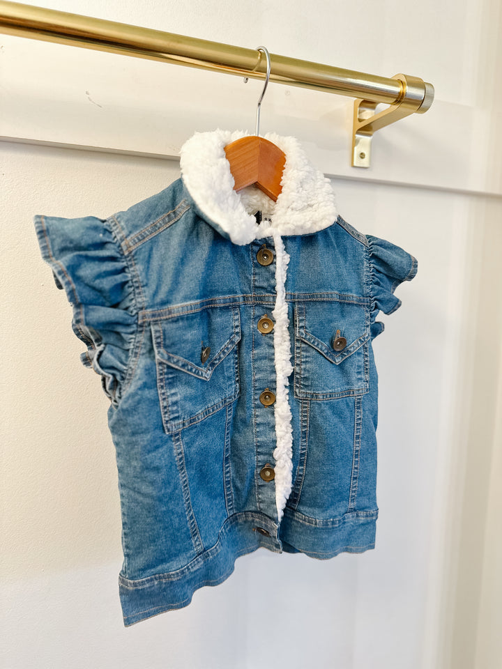 If So Shearling Denim Vest