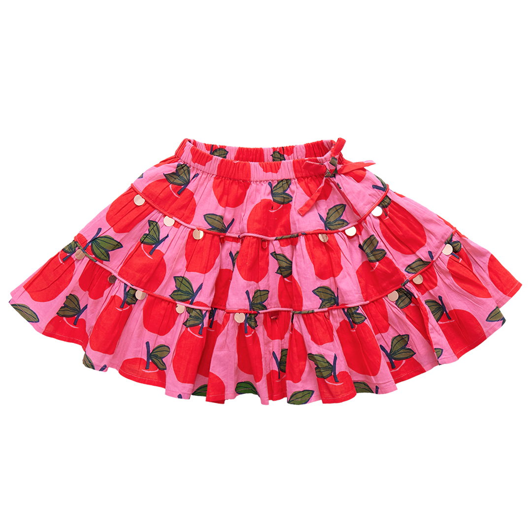 Pink Chicken Allie Skirt in Pink Apples (sizes 4-6)