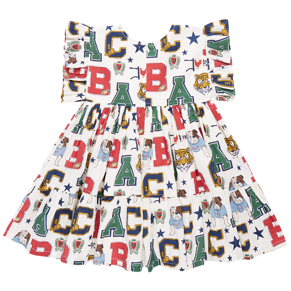 Pink Chicken Kit Dress in Varsity Letters (sizes 2-6)