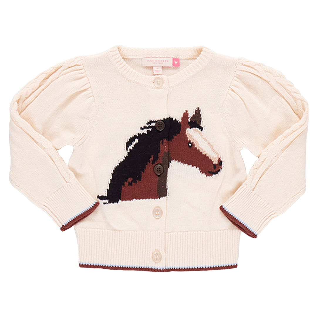 Pink Chicken Cable Constance Sweater in Wild Horse (sizes 2-6)