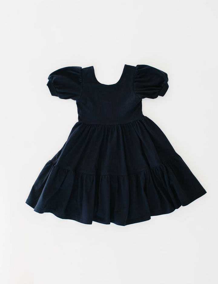 Navy Puff Dress