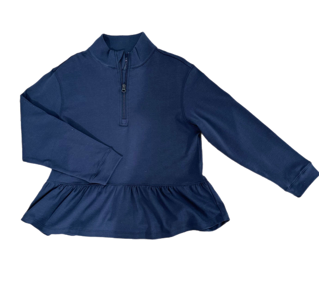 Be Elizabeth Navy Peplum 1/4 Zip Jacket