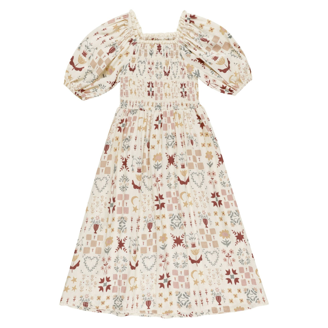 Rylee & Cru Della Dress in Natural Folklore