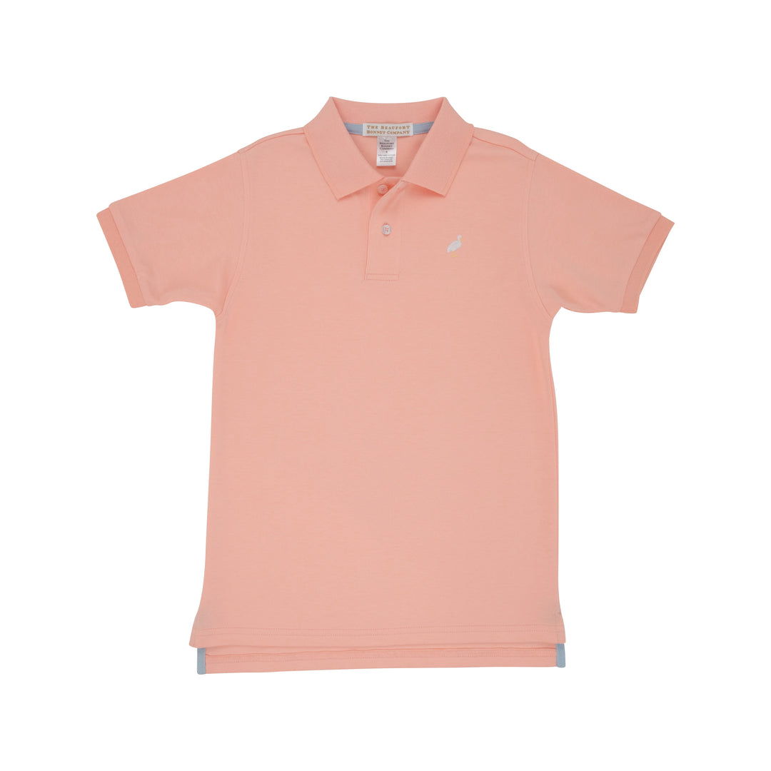 Beaufort Bonnet Prim & Proper Polo in Pompano Peach