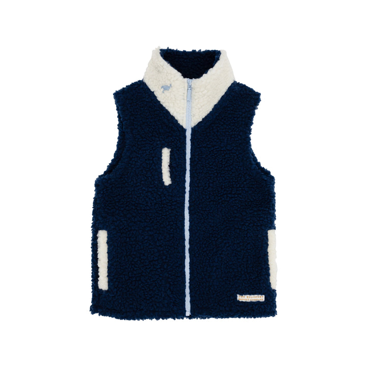 Beaufort Bonnet Van Camp Vest in Nantucket Navy Sherpa