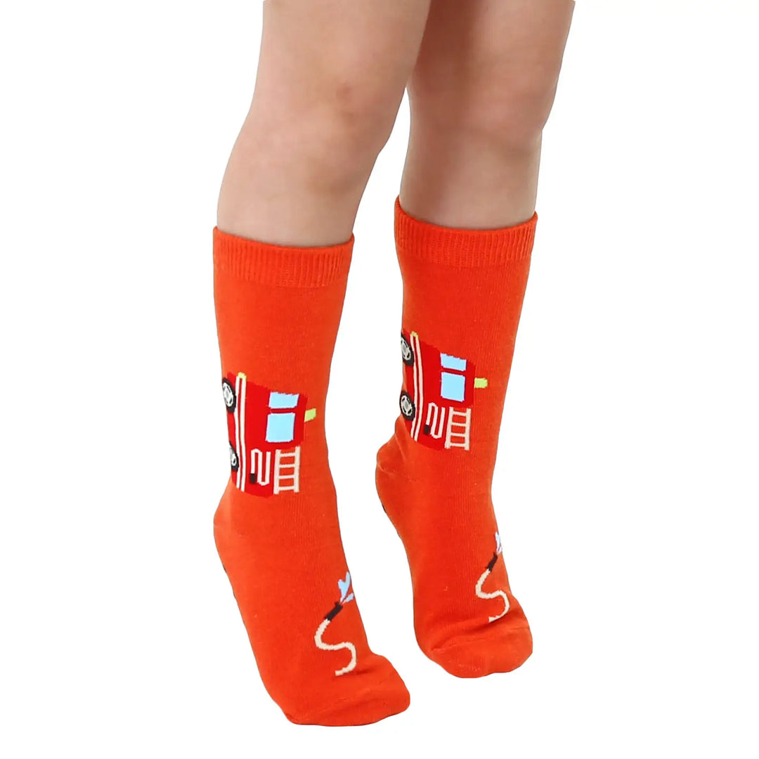 3D Firetruck Crew Socks