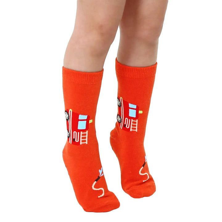 3D Firetruck Crew Socks