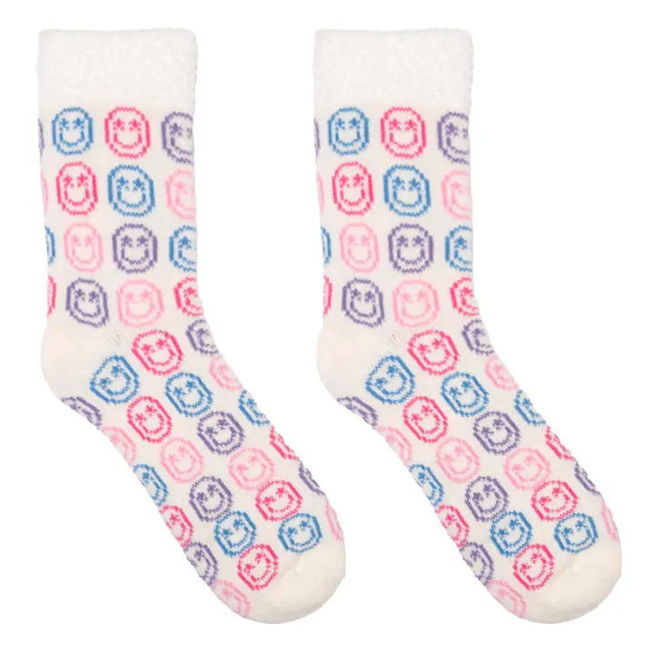 Starry Eyes Happy Face Plush Sock