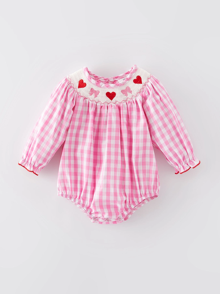 Heart and Bow Smocked Romper