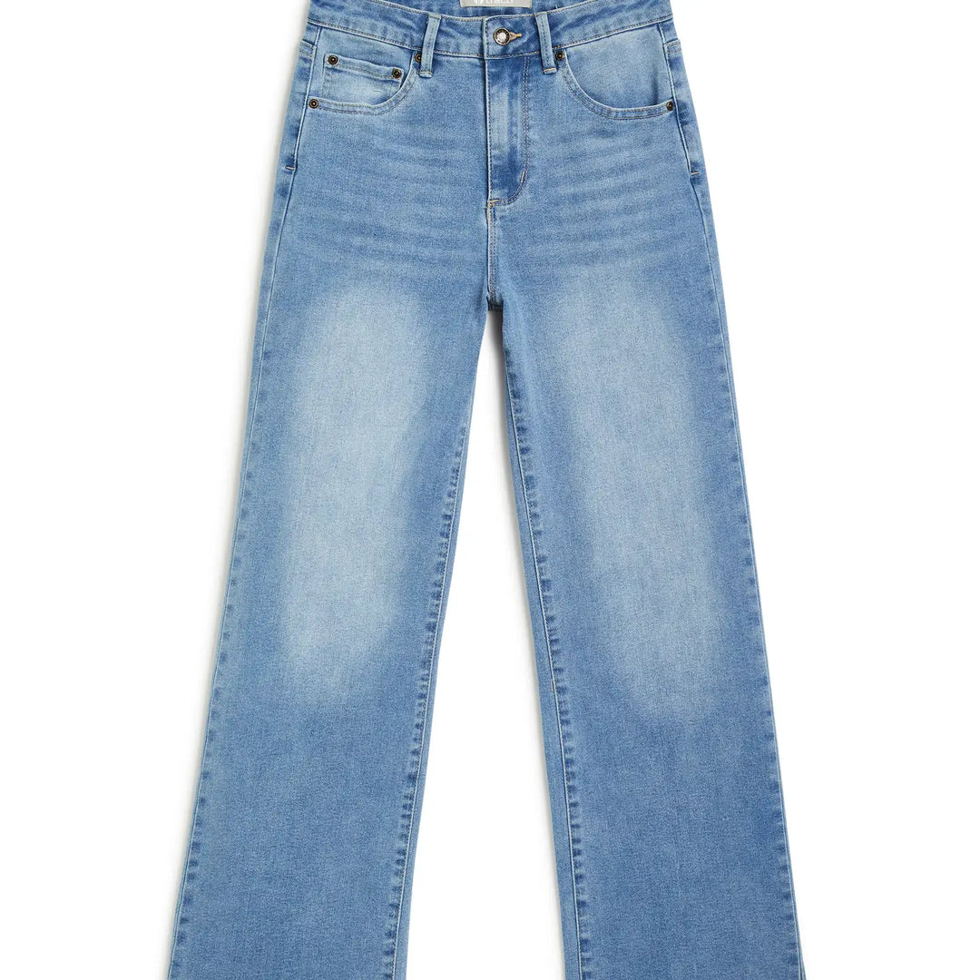 Tractr Wide Leg Jean with Frey Hem