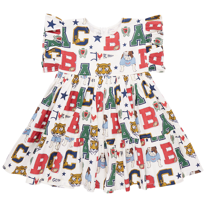 Pink Chicken Kit Dress in Varsity Letters (sizes 2-6)