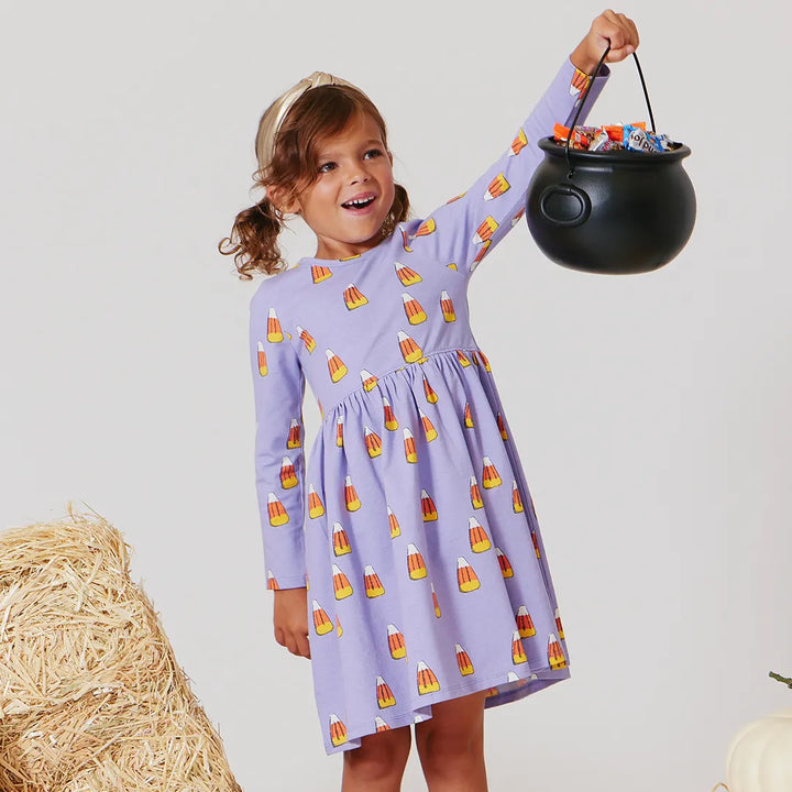 Pink Chicken Organic Candy Corn Steph Dress in Lavender (sizes 2-6)