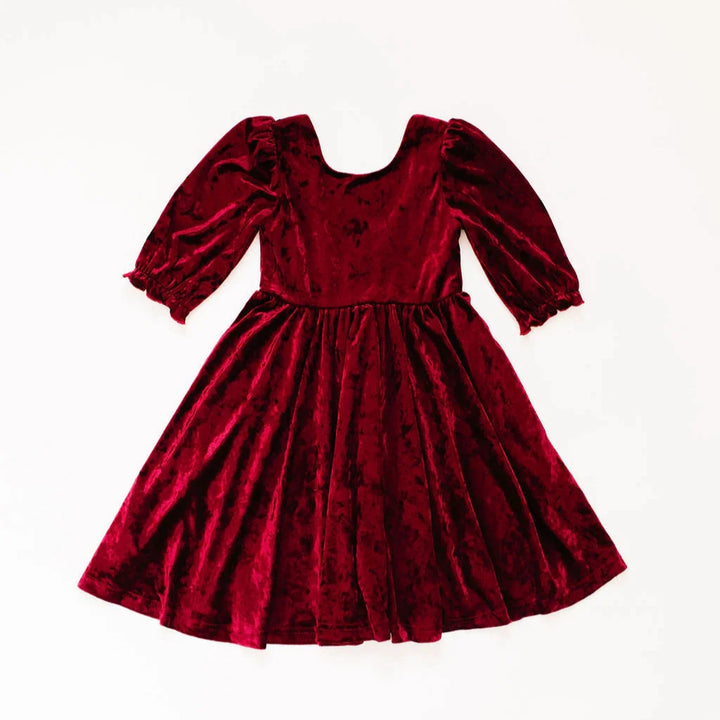 Ollie Jay Pippa Dress in Cranberry Velvet