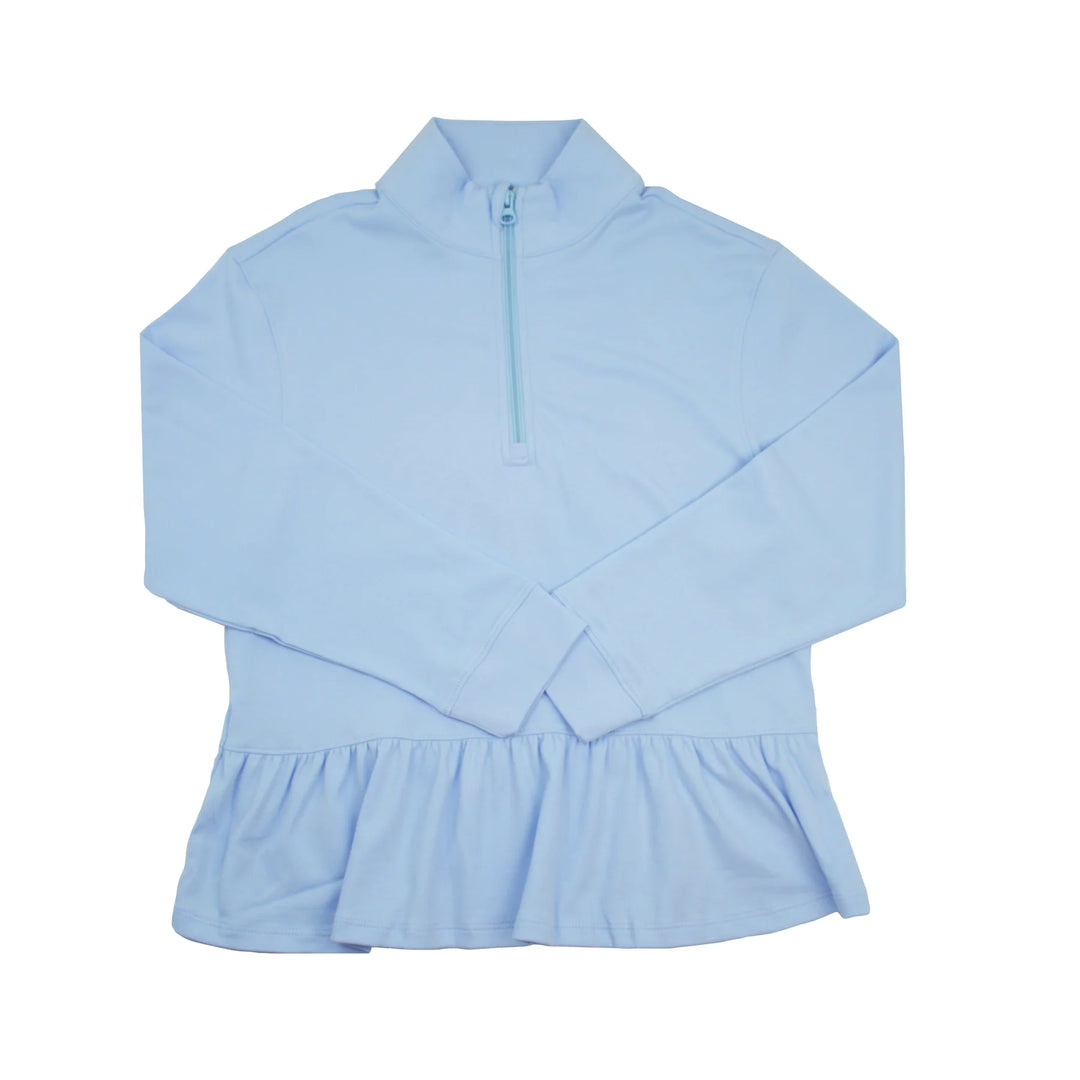 Be Elizabeth Light Blue Peplum 1/4 Zip Jacket