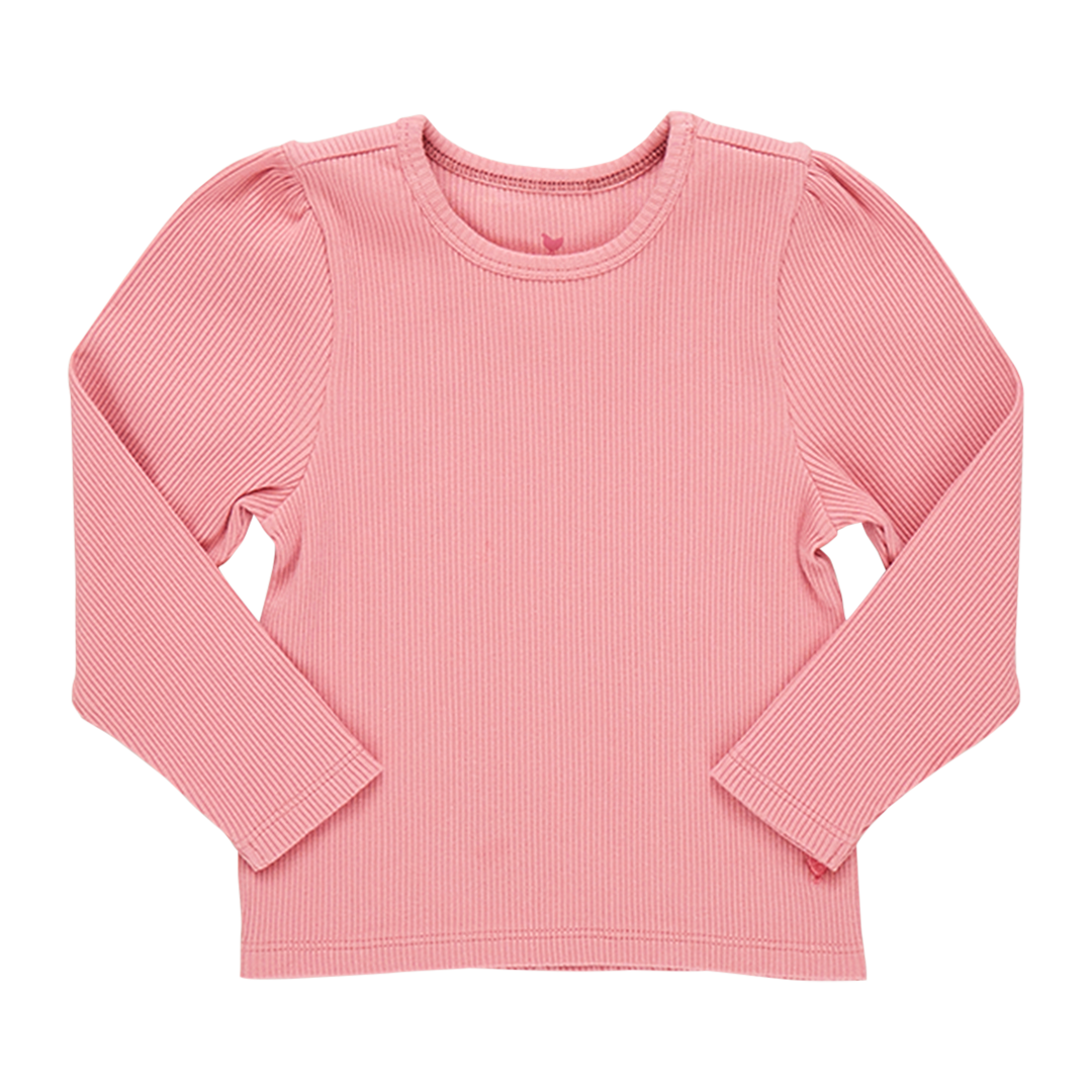 Pink Chicken Organic Camella Rib Top in Apricot (sizes 2-6)