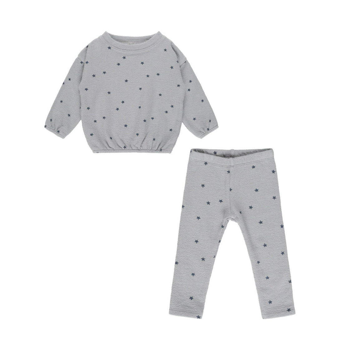 Rylee & Cru Spongey Knit Set in Blue Stars